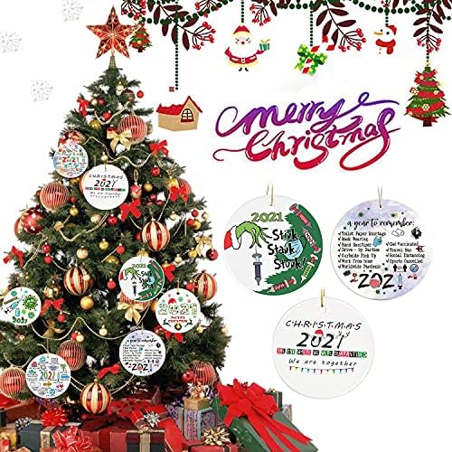 Iquark 2021 s dvokrevetnim tiskanim božićnim ukrasima, 2021. ukras događaja, božićni ukrasi Karantena Pokloni Ornament Ornament