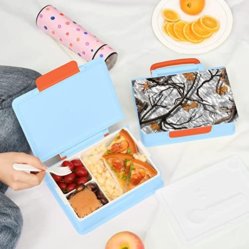Alaza Wood Camo Mamuflage Grey Bento Box za ručak bez BPA-a za ručak bez propuštanja w/vilica i žlica, 1 komad