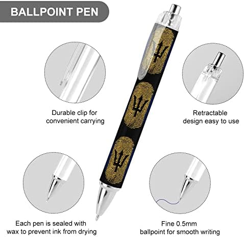 Barbado Flag Finger Ball Point olovka plava tinta za uvlačenje olovke s kuglicama Rad za muškarce žene 2 PCS