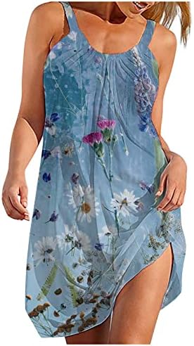 FQZWONG MIDI haljine za žene Summer Casual Beach Odmor Swing Sun haljine modni vintage klub izlazi iz odmarališta