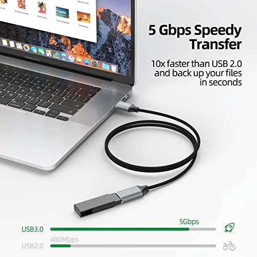 Clavoop USB ekstenzijski kabel 3ft, USB extender kabel najlon s pletenom jaknom usb a na usb a ekstenzijski kabel kompatibilan