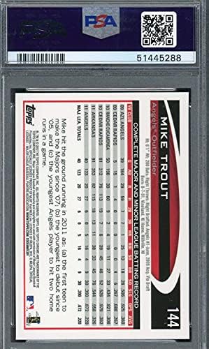 Mike Trout 2012 Topps Chrome Baseball Card 144 Ocijenjeni PSA 9