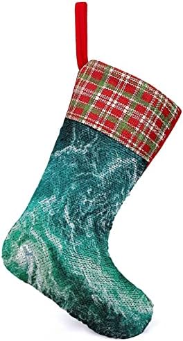 Valovi vode rijeke i morskog šljokica božićna čarapa sjajni zid viseći ukrasi ukras za božićno stablo za odmor