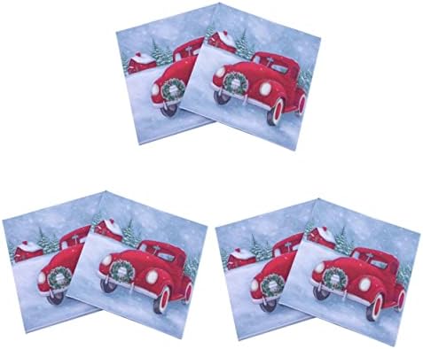 AMOSFUN 300 PC -a papirnati salveti Djed Božićnjaci Chirtmas dekor u boji tkivo papir s kvadratnim salvetom za salvete papirnati