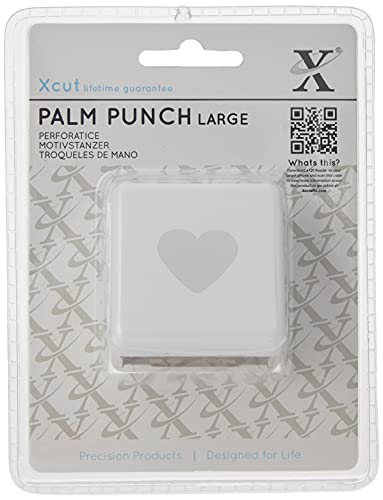 Docrafts Palm Punch, tradicionalno srce, veliko, bijelo