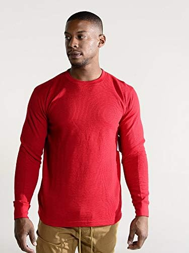 Evolucija u dizajnu muški osnovni vafle termički pleteni džemper majica s dugim rukavima velika veličina mala do 6x velikana