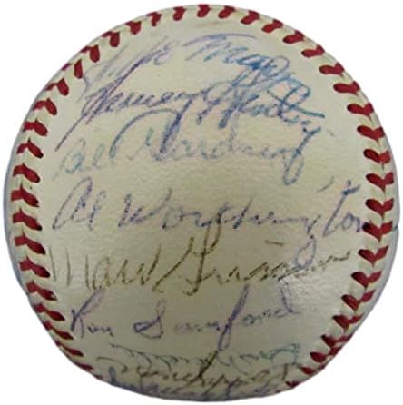 1954. World Series Champs Giants Team 32 Potpisano/w. Mays Onl Baseball JSA 149565 - Autografirani bejzbol