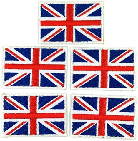 FLAG010X5 - UK FLAST PATCH, Ujedinjeno Kraljevstvo zastava, britanska zastava, Union Jack - vezene zakrpe - željezo na zakrpama