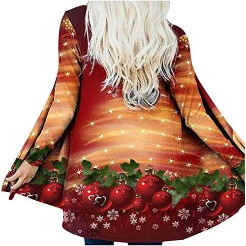 Ružni božićni džemperi za žene 2022 plus size casual moda jesen zima lagana kardigan dugi rukavi otvoreni prednji front smiješne