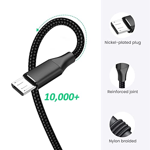 Micro USB kabel, 3ft 2Pack Android kabel za punjenje Kratki brzi telefon punjač za punjač Nylon Upleteni USB kabel za Samsung