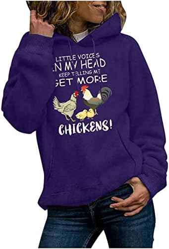 Mali glasovi u mojoj glavi i dalje mi govore da dobijem više kokoši pulover s kapuljačom za žene modne vrhove u stilu dvorca