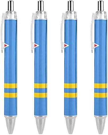 Aruba zastava uvlačiva olovka za kuglu 0,5 mm podebljana točka plava tinta olovke Premium kvaliteta pisanja instrumenta 4