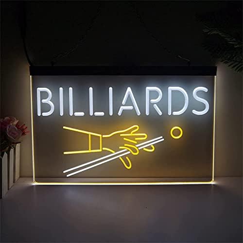 DVTEL LED Billiards Neon Sign, prilagođeni zaslon Dekor noćna svjetla akrilna neonska svjetla, zidni viseći svjetlosni natpis,