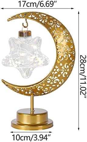 EDTO LED Iron Moon Svjetiljna svjetiljka muslimanski festival ukrasna svjetiljka za spavaće sobe Atmosfera Atmosfera Modeliranje