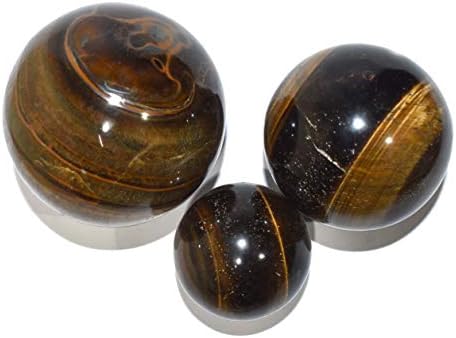 Healings4U sfera tigar Oči veličine 1,5-2 inča i jedna drvena kuglica stalak prirodna kristalna kuglica sfera vastu reiki