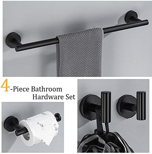 Lairuier 4-komad, nehrđajući čelični hardver za kupaonicu set crni zidni pribor za kupaonicu-20''Towel bar, držači toaletnog