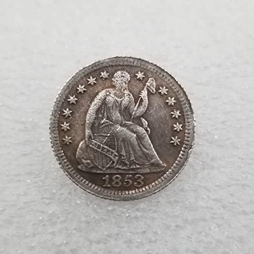 Antikne rukotvorine American 1853 mesingani srebrni srebrni srebrni srebrni srebrni okrugli srebrni dolar od srebrnog srebrnog