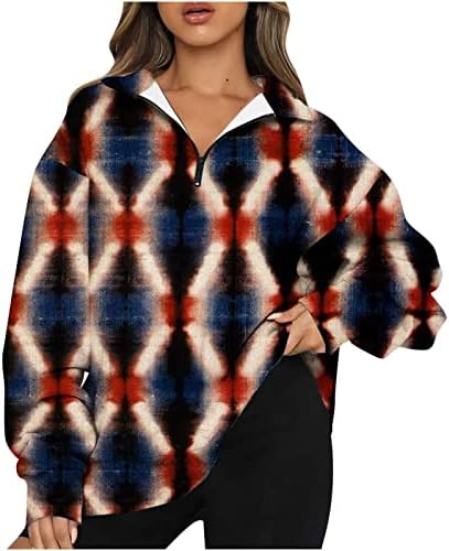 Kuaileya Quarter Zip pulover žene ležerni predimenzionirani vrhovi za ženske polovine zip pulover dukserice dugih rukava