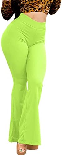 PRIVIMIX Womens Flare Palazzo hlače elastično visoko struč s rastućim dno rebrastih rastezljivih joga hlača hlače