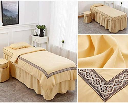 Zhuan pokrov za kozmetički krevet prilagođen kožnim kožima 4 komada setovi za masažu za masažu, setovi kreveta otpornih na
