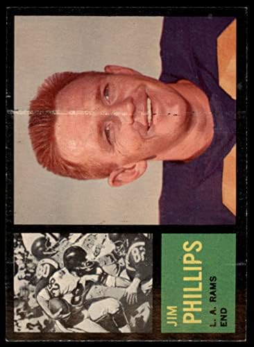 1962. Topps 81 Jim Phillips Los Angeles Rams VG/Ex Rams Auburn