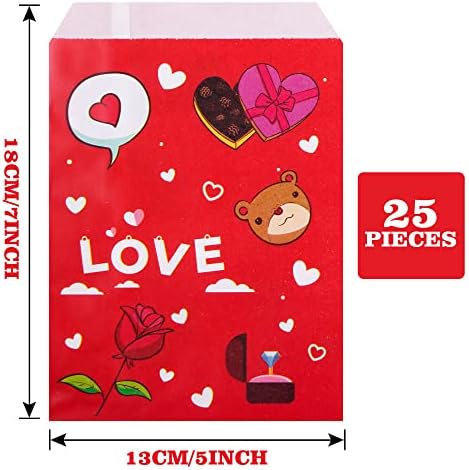 100 komada papirnate poklon vrećice za Valentinovo veličine 5 97 inča vrećice za slatkiše za Valentinovo poklon vrećice za