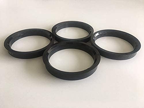 NB-AERO 4PC crni polikarbonski hubariji od 72,62 mm do 70,3 mm | Hubcentrični središnji prsten od 70,3 mm do 72,62 mm za