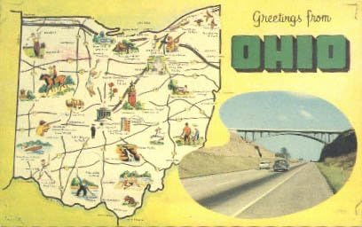 Pozdrav iz Ohio razglednice