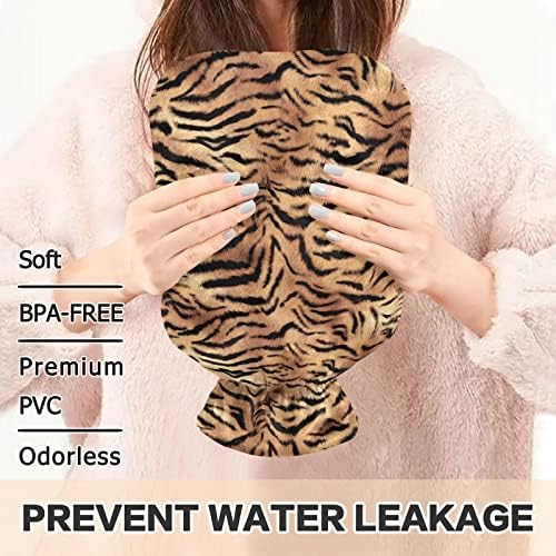 Oarencol smeđi tigar boca s toplom vodom životinjske kože vintage vrećica tople vode s poklopcem za vruće i hladno oblaganje