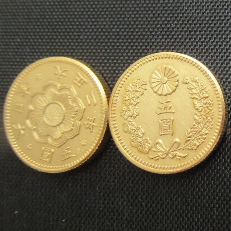 Japanski zlatni novčić 5 Yuan Taisho 2 godine Zlatna replika Replika komemorativna kovanica