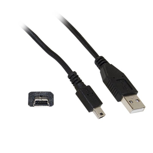 PCConnect USB tipa muški/mini-b muški kabel, 5 pin, crni, 6 stopa kabel