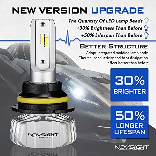 NovSight LED žarulje prednjih svjetala -9007-10000lumens 50W 6500K Cool White DC 360 ° Kut snopa tihim ventilatorima s Seul