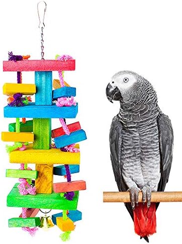 Dono papaget čvorovi blokiraju žvakaće drveni blok ugriza igračke ptice afričke sive čiste šarene čvorove s višestrukim za