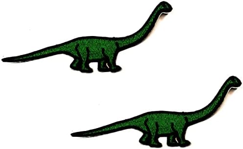 KleenPlus 2pcs. Zeleni dinosaur šivanje željezo na vezenim zakrpama crtani film brachiosaurus dinosaur naljepnice za životinje