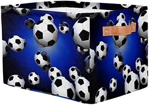 XMNYGJ nogometni stil za odlaganje kante za sabirnu košaru za pohranu platna Velika kutija za pohranu s ručicom za igračke
