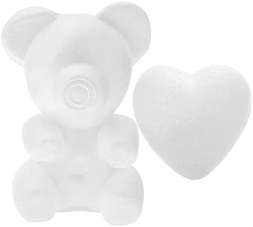 Aboofan 8pcs pjene medvjedi modeli Polistiren pjena medvjed oblici ruža medvjed bijeli uradi sam zanat za valentinovo cvijet
