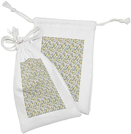 Kunična vrećica od livade livade od 2, kontinuirani cvjetovi akvarelni ljetni buketi napušta seoski uzorak, mala vreća za