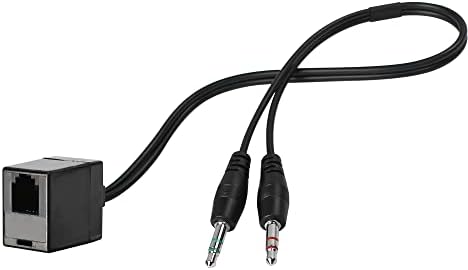 Qianrenon RJ9 do 3,5 mm kabel za telefonske adapter, RJ9 4P4C žensko do 3,5 mm dvostruke muške slušalice Stereo telefona