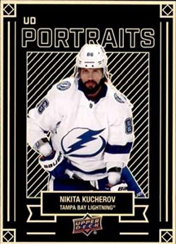 2022-23 Gornja paluba UD Portreti P-12 Nikita Kucherov Tampa Bay Lightning NHL Trgovačka karta hokeja