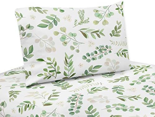 Sweet jojo dizajnira cvjetni list kraljice set - 4 komada set - zelena i bijela boho akvarel botanička šuma Tropski vrt