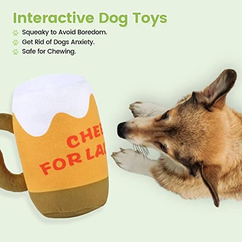 Lalfpet 2pack Squeaky Plišasti igračke za pse, jedinstveni oblik igračke za žvakanje psa, punjene interaktivne igračke za