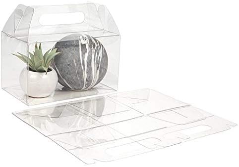 Prozirna kutija s zabatnom ručkom od 25 komada / Veličina | 7 do 4 do 4 | sigurna kopča, laka za nošenje poklon kutija za