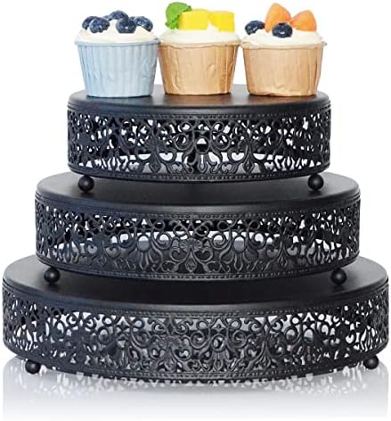 TORKE SET SET od 3 metalne cupcake postolja za desert za prikaz za rođendan za svadbe.