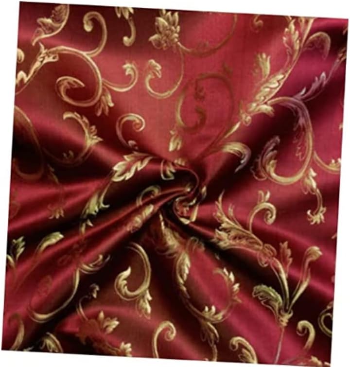 Tkanina od 118 metara širokog burgundsko-Zlatnog damasta od žakarda izvrsna je za zavjese, draperije, zidne obloge i druge