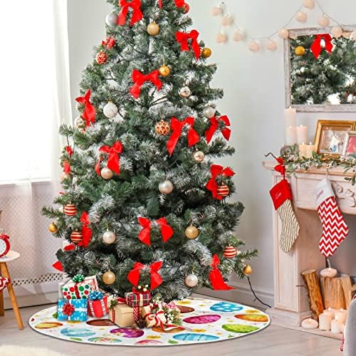Alaza ukras suknja za božićno drvce, mali mini suknja od minijskog drveta 35,4 inča s šarenim uskršnjim jajima za ukrasi