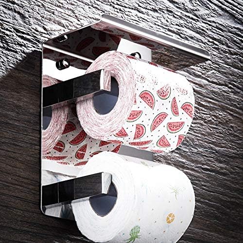 ; Držač toaletnog papira za kupaonicu zidni dvoslojni stalak za valjanje papira od nehrđajućeg čelika držač papirnatih ručnika