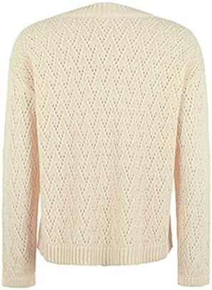 Ženski ležerni džemperi od pulovera s dugim rukavima Krećenja pletena pulover čvrsta boja Lagani džemper za jesen jeseni