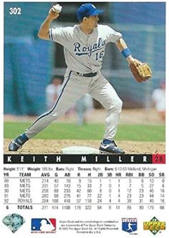 1993. Gornja paluba 302 Keith Miller NM-MT Royals