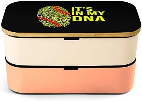 Softball je u mojoj DNK dvoslojnoj kutiji za ručak s priborom za ručak za ručak koji se može slagati sa 2 spremnika uključuje