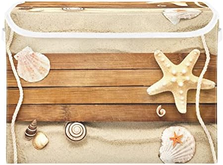 Innewgogo Starfish Shell Shell pijesak za skladištenje kapka s poklopcima za organiziranje košarice s poklopcem s ručkama